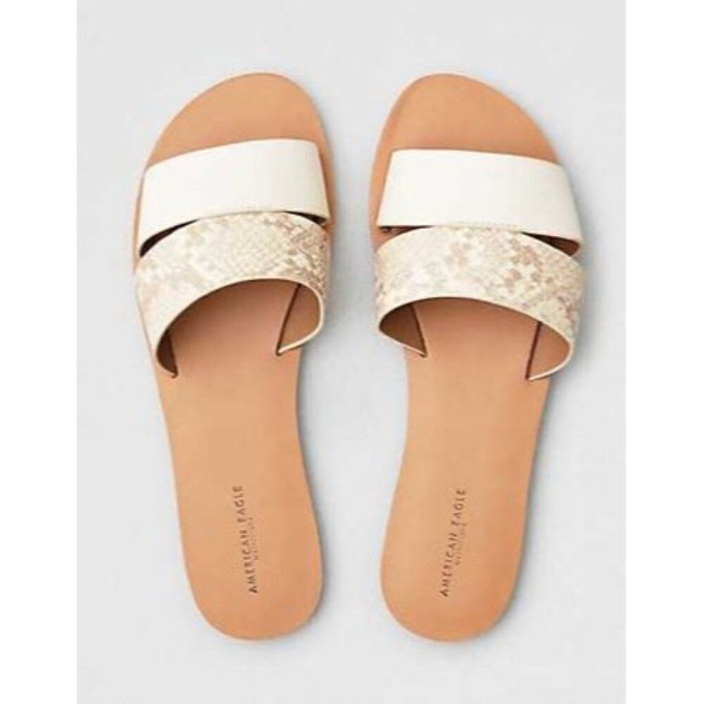 American Eagle Outfitters Faux‎ Leather Sandals Slides  Size 8